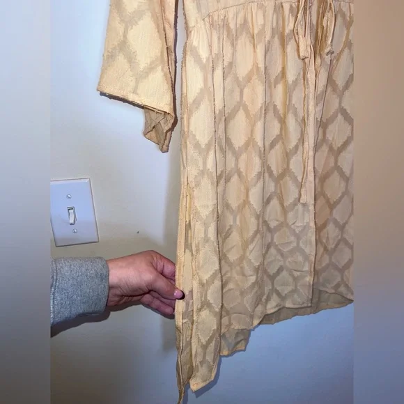 Maurices Yellow Boho Open Front Duster Tunic XS NWT Side Slits - Picture 6 of 11